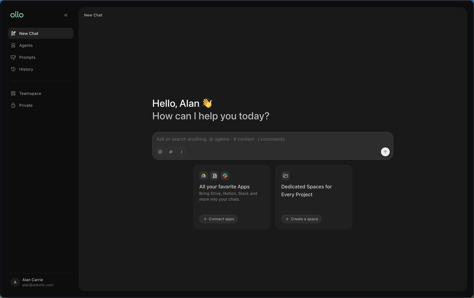 The Search homepage